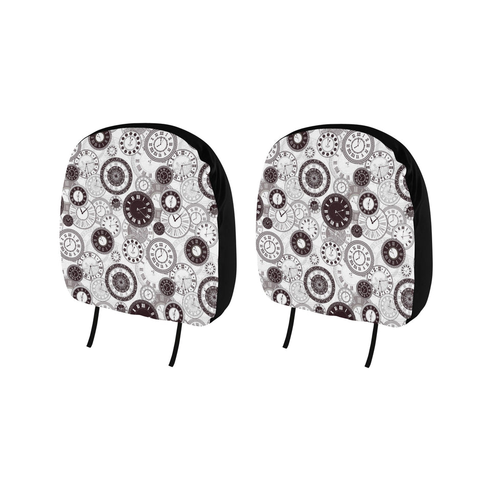 Classic vintage clock pattern Car Headrest Cover