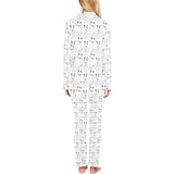 Bull Terrier Pattern Print Design 02 Women's Long Pajama Set