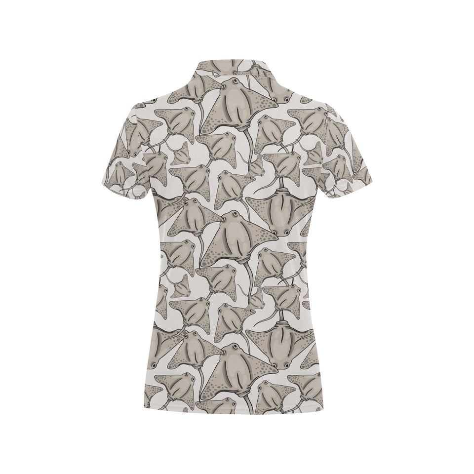 Stingray Pattern Print Design 05 Women's All Over Print Polo Shirt