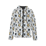 Lion Pattern Print Design 05 Women's Padded Hooded Jacket
