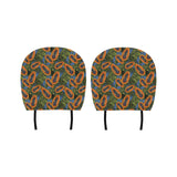 Colorful papaya tropical leaves Car Headrest Cover
