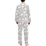 Cute rainbow clound star pattern Men's Long Pajama Set