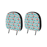Red White sailboat wave background Car Headrest Cover