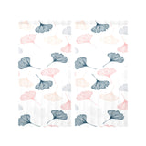 Black Gray Cream coral ginkgo leaves pattern Gauze Curtain