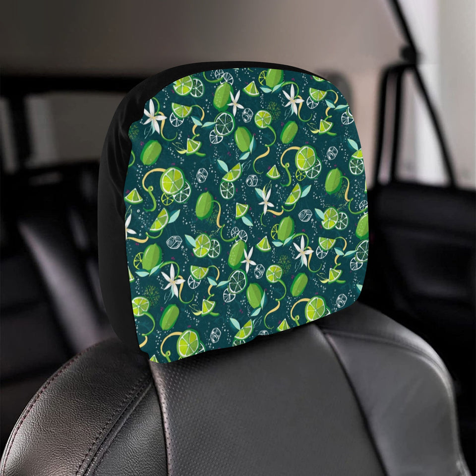 Lime ice flower pattern Car Headrest Cover