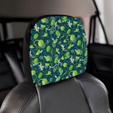 Lime ice flower pattern Car Headrest Cover