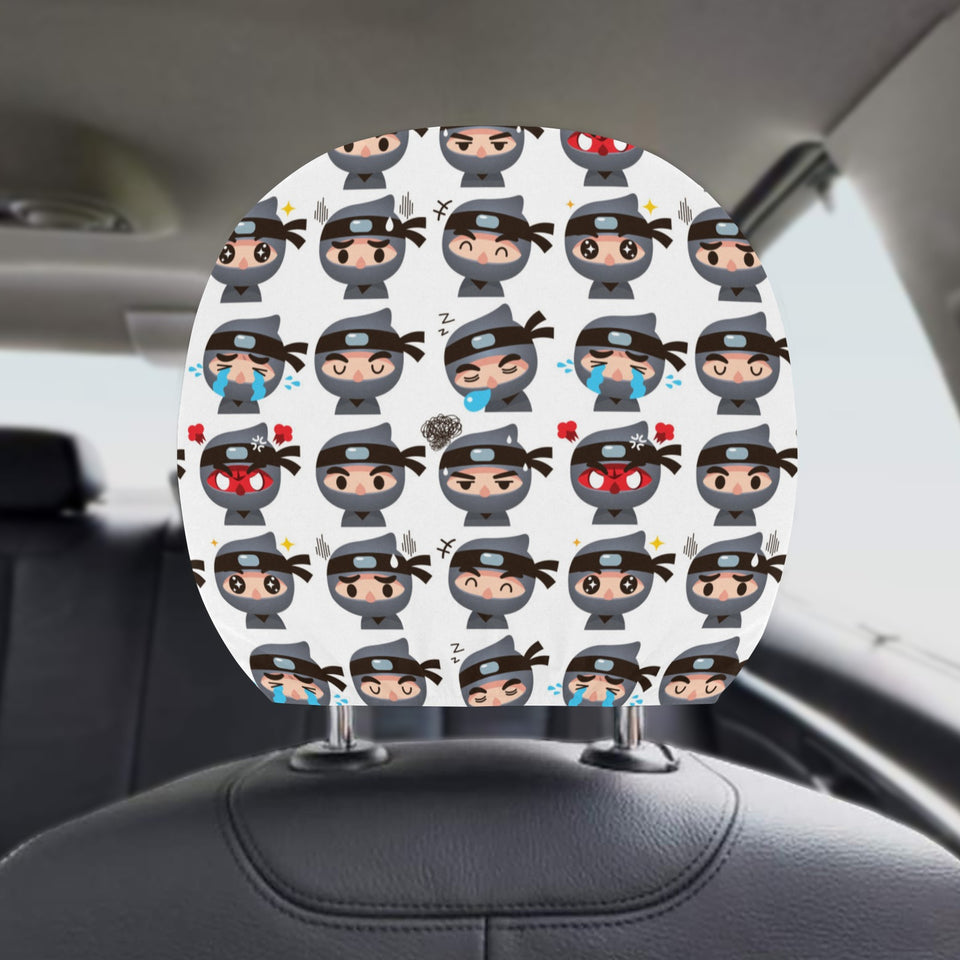 Cute ninja design pattern Car Headrest Cover