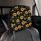 sunflower golden polygonal shapes Car Headrest Cover