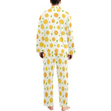 oranges leaves pattern Men's Long Pajama Set