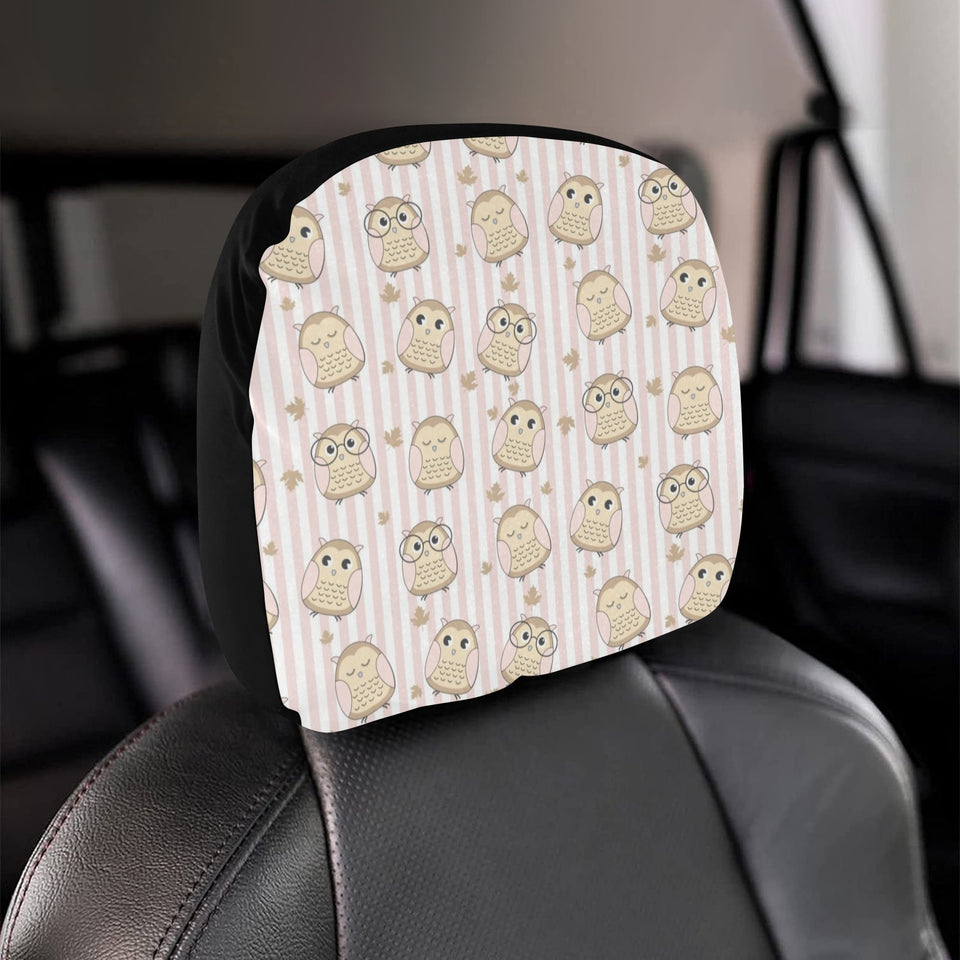 cute owl leaf Car Headrest Cover