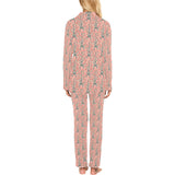 Eiffel Tower Flower Pattern Design 03 Women's Long Pajama Set