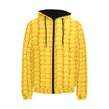 Corn Pattern Print Design 04 Men's Padded Hooded Jacket