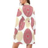 Circle indian pattern Women's Long Sleeve Belted Night Robe