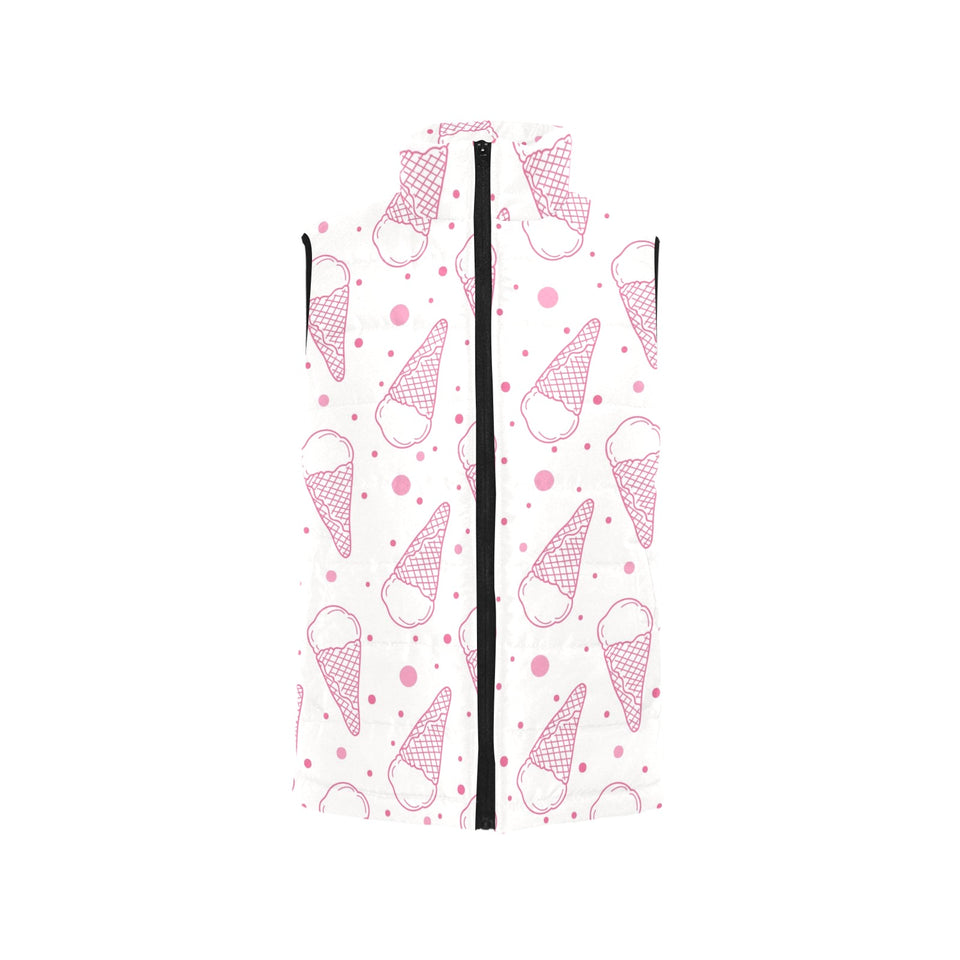 Hand drawn ice cream pattern Men's Padded Vest