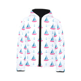 Sailboat anchor pattern Kids' Boys' Girls' Padded Hooded Jacket