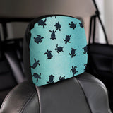 Sea turtle with blue ocean backgroud Car Headrest Cover