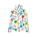 Darts Pattern Print Design 03 Women's Padded Hooded Jacket