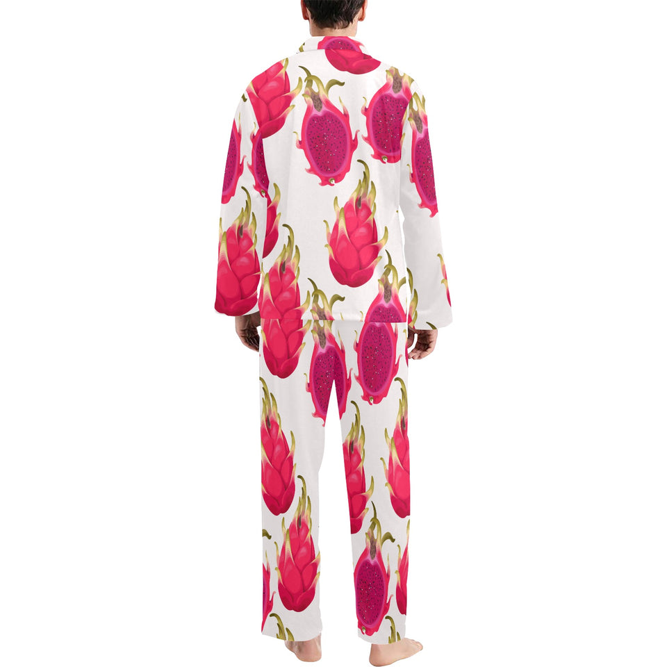 dragon fruits design pattern Men's Long Pajama Set
