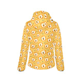 Lion Pattern Print Design 03 Women's Padded Hooded Jacket