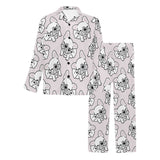 Cute french bulldog pattern Men's Long Pajama Set