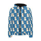 Golden Retriever Pattern Print Design 03 Men's Padded Hooded Jacket