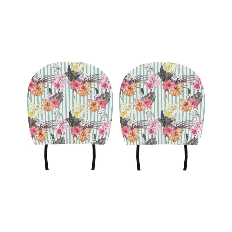 Colorful orchid flower pattern Car Headrest Cover