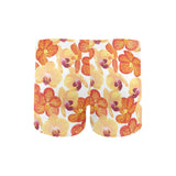 Orange yellow orchid flower pattern background Men's Swimming Trunks