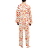 Fire flame watercolor pattern Men's Long Pajama Set
