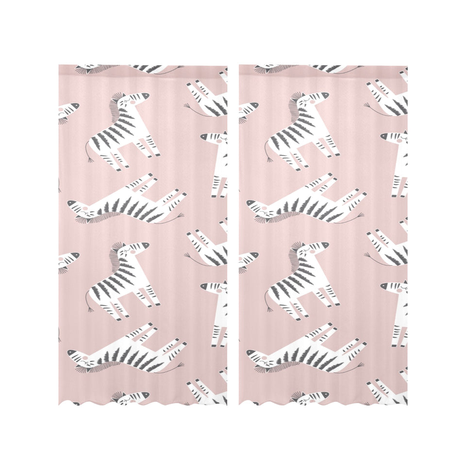 Cute zebra pattern Gauze Curtain