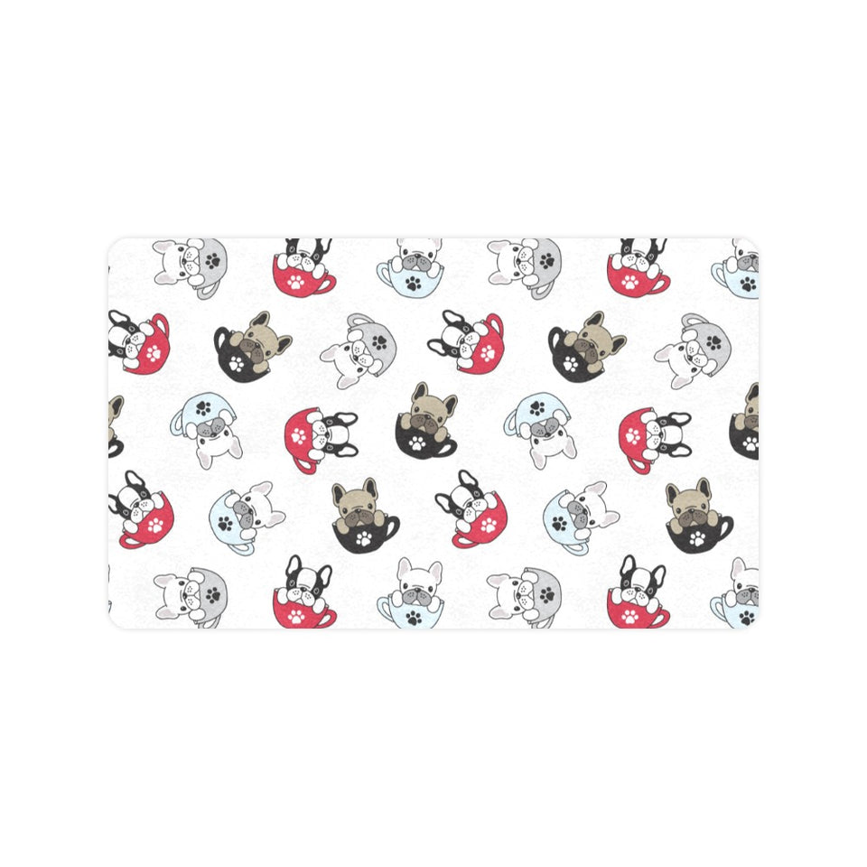 French bulldog cup paw pattern Doormat