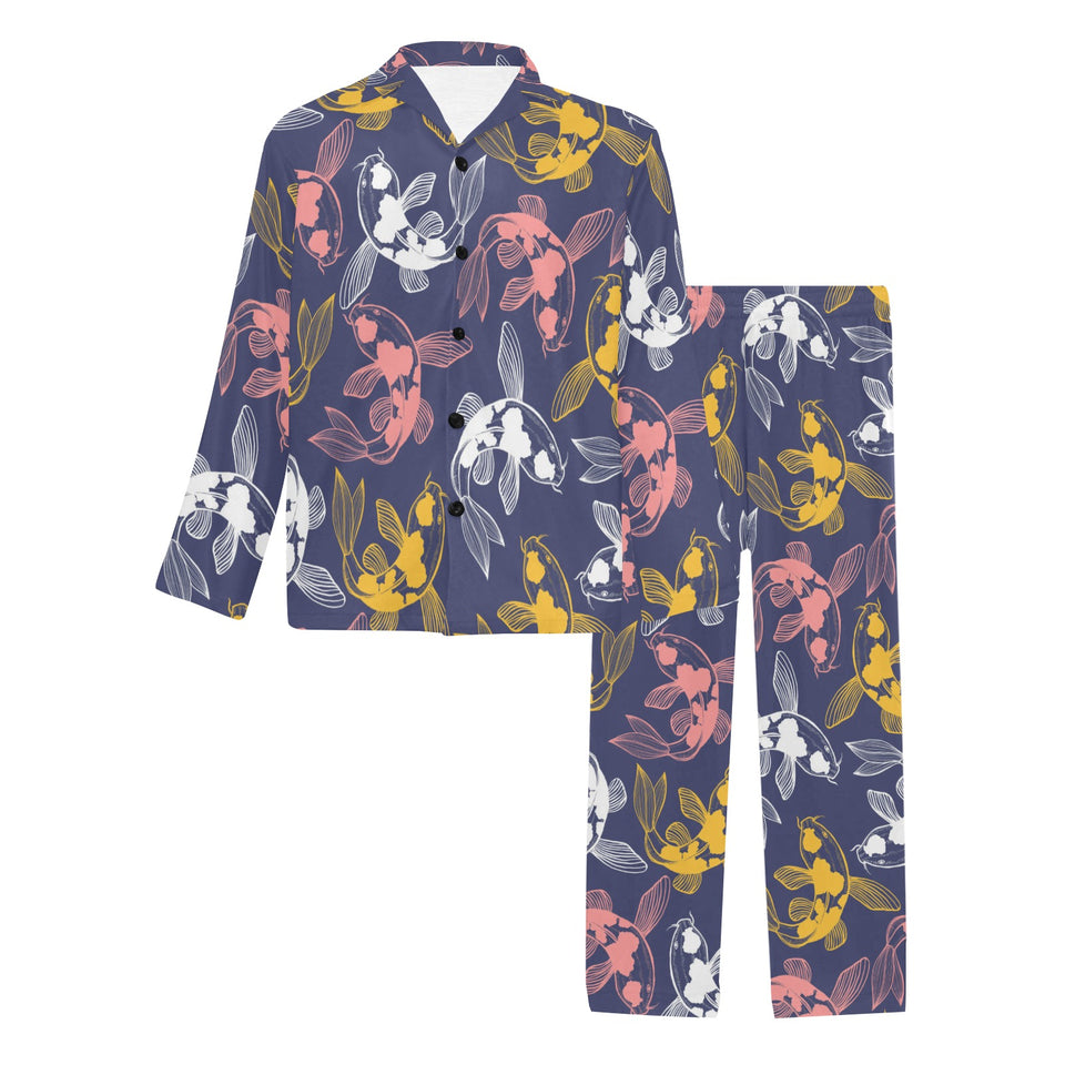 Koi Fish Carp Fish pattern Men's Long Pajama Set
