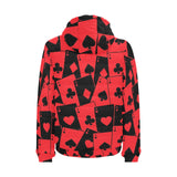 Casino Cards Suits Pattern Print Design 02 Men's Padded Hooded Jacket