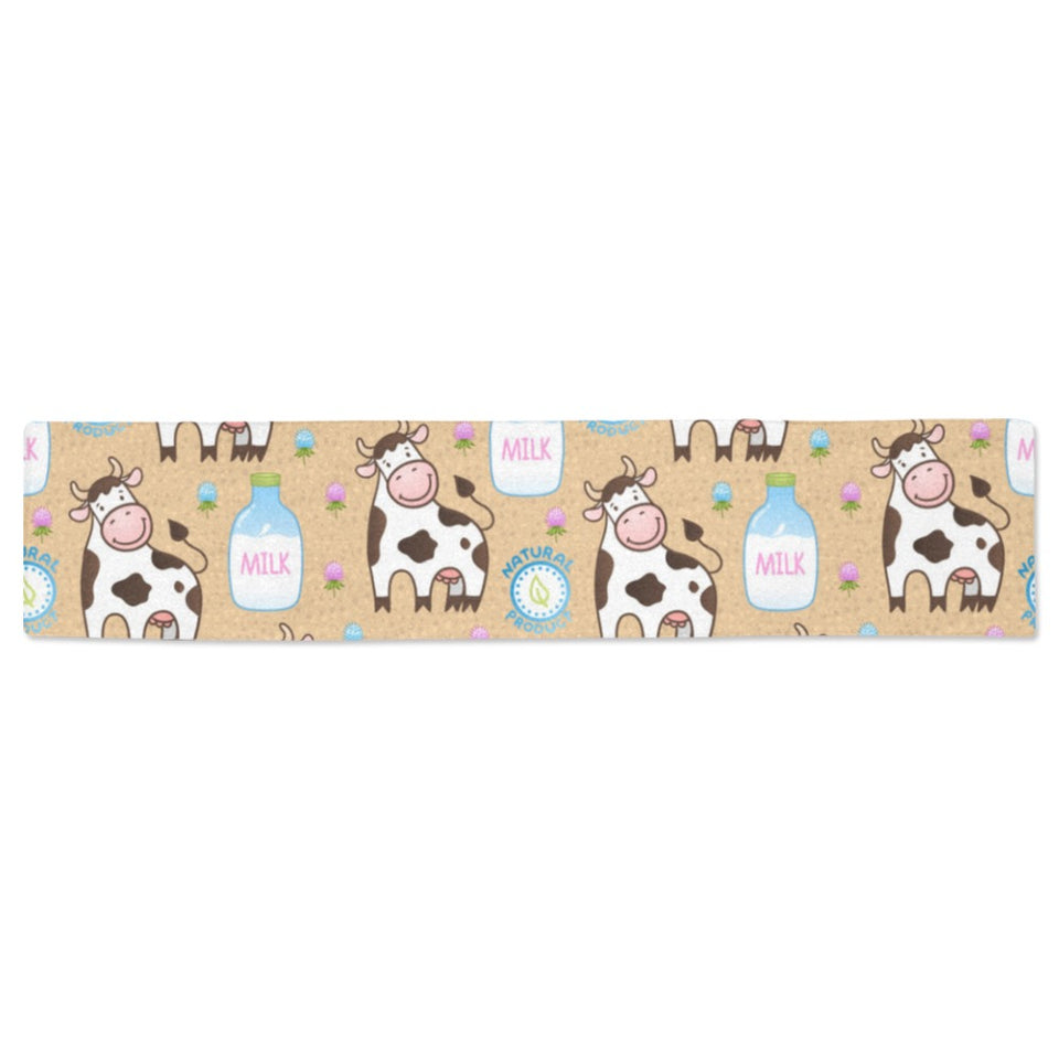Cow bottle of milk pattern Table Runner