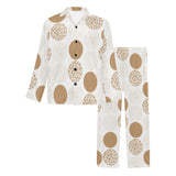 Gold Texture mushroom pattern Men's Long Pajama Set