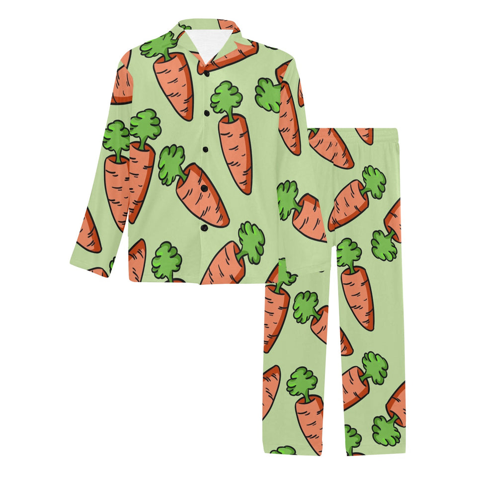 Carrot Pattern Print Design 05 Men's Long Pajama Set