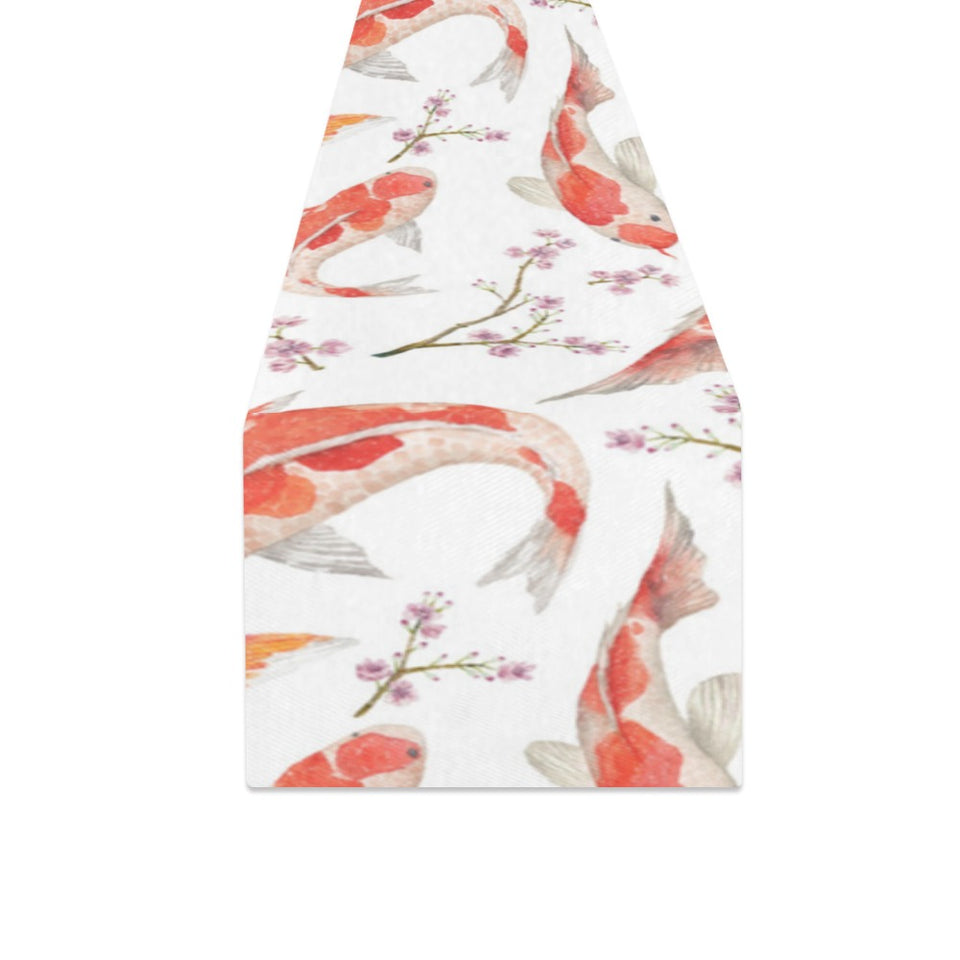 Watercolor Koi Fish Carp Fish pattern Table Runner