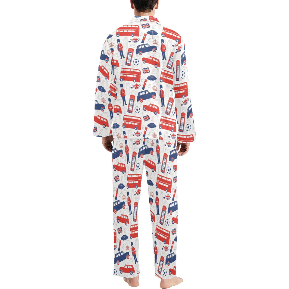 British Pattern Print Design 03 Men's Long Pajama Set
