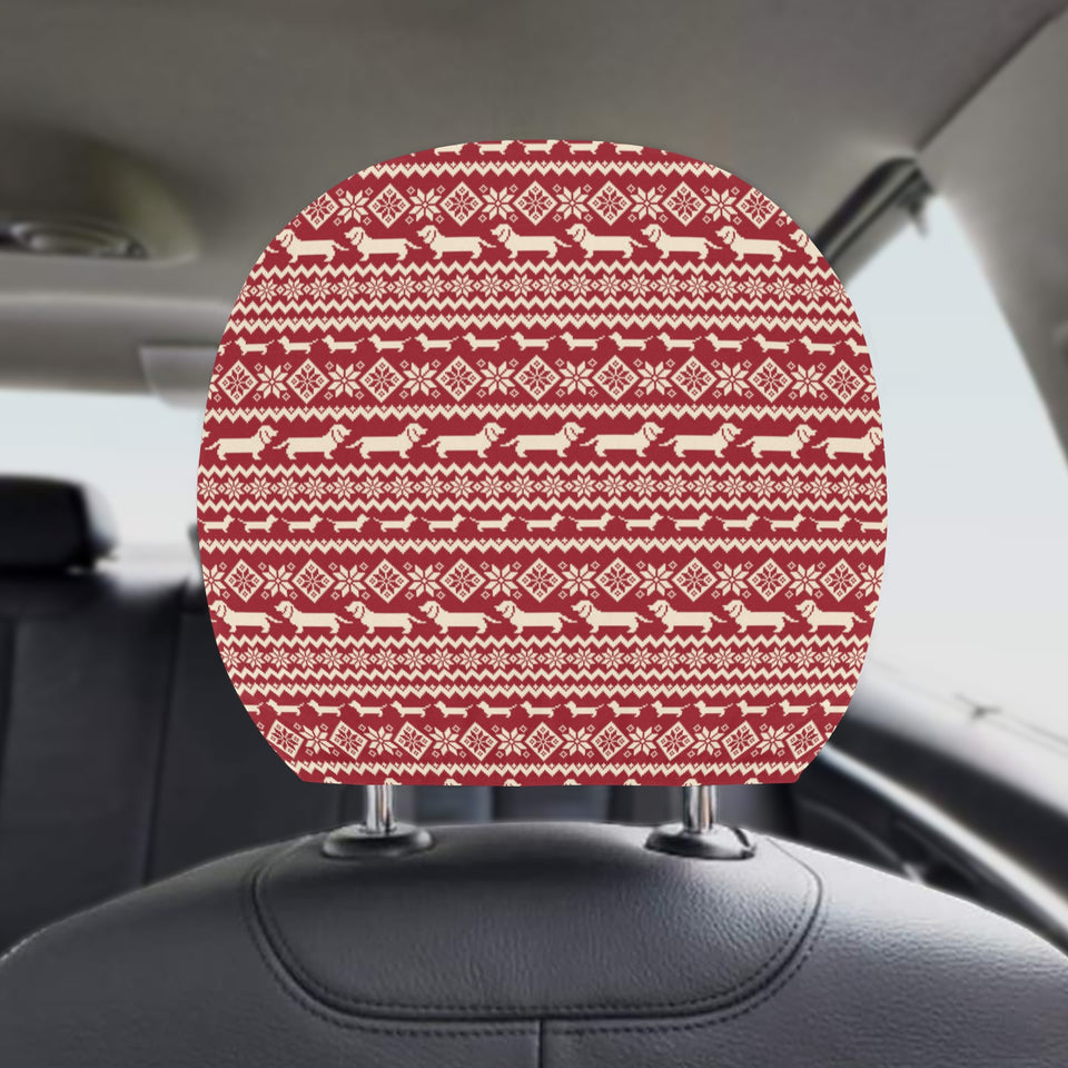 Dachshund Nordic pattern Car Headrest Cover