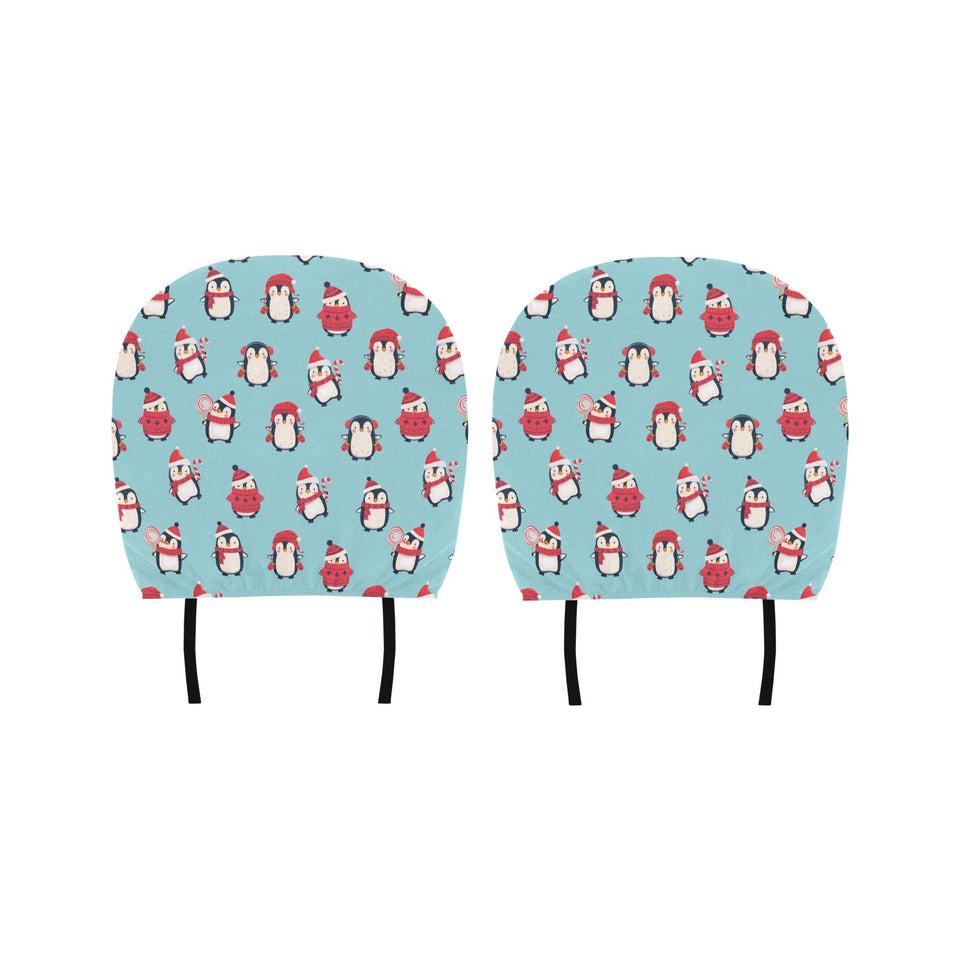 Cute penguin christmas design pattern Car Headrest Cover