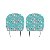 Christmas cute siberian husky puppie pattern Car Headrest Cover