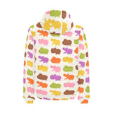 Hippopotamus Pattern Print Design 01 Men's Padded Hooded Jacket