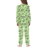 Canabis Marijuana Weed Pattern Print Design 01 Kids' Boys' Girls' All Over Print Pajama Set