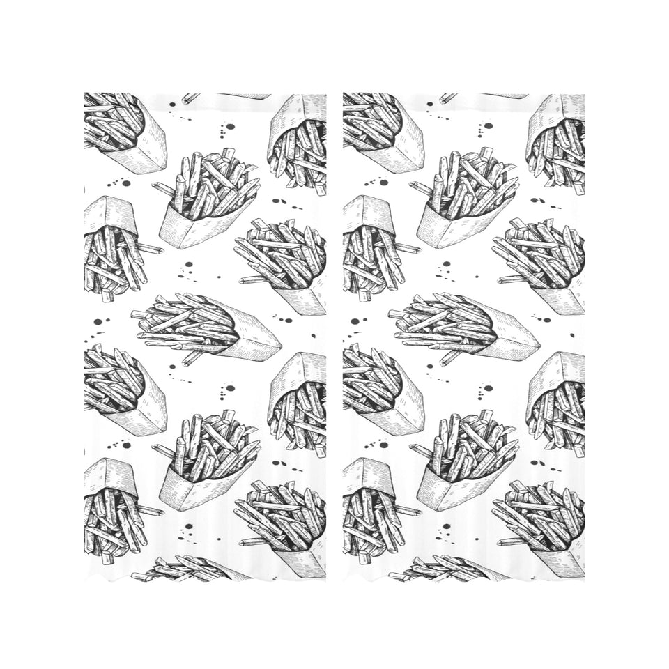 Hand drawn french fries pattern Gauze Curtain