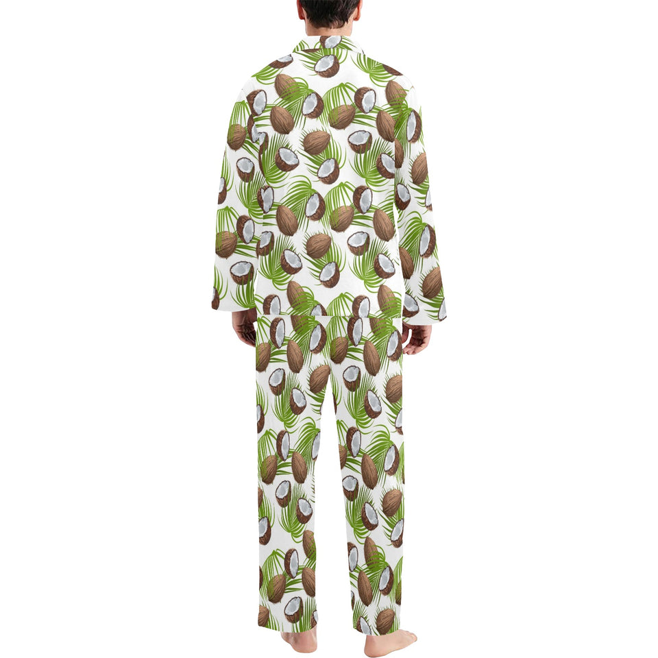 Coconut Pattern Print Design 04 Men's Long Pajama Set