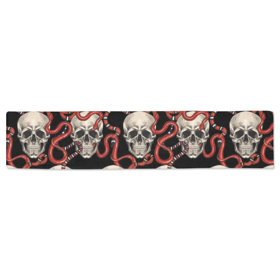 Red snake skull pattern Table Runner