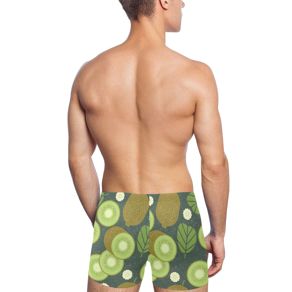 Whole sliced kiwi leave and flower Men's Swimming Trunks