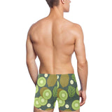 Whole sliced kiwi leave and flower Men's Swimming Trunks