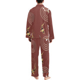 Koi Fish Carp Fish red background Men's Long Pajama Set