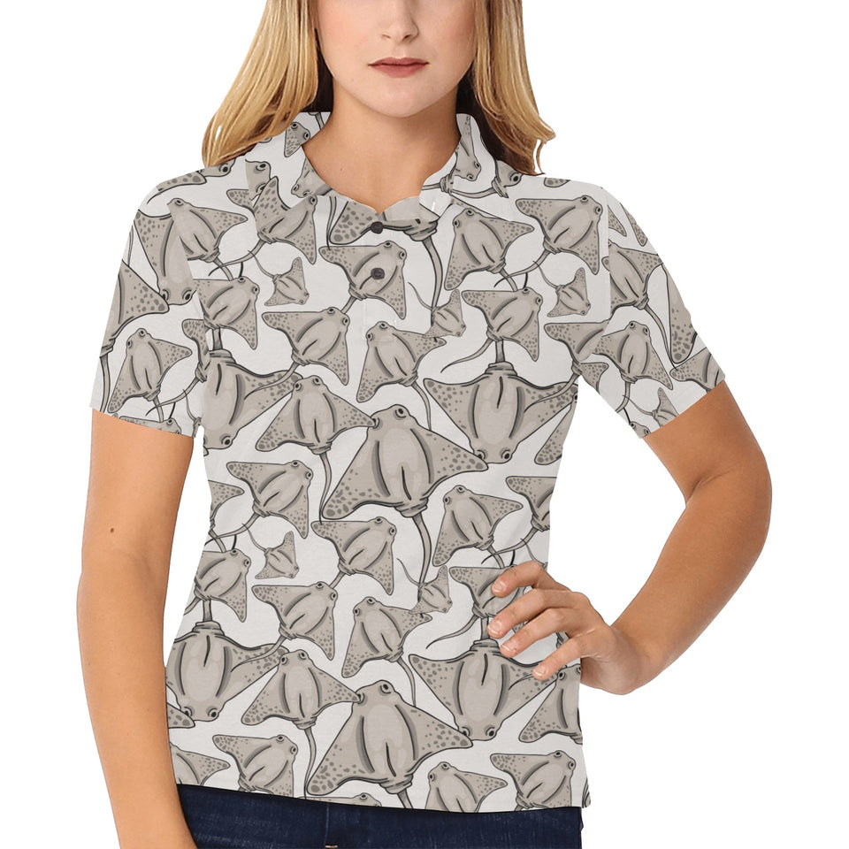 Stingray Pattern Print Design 05 Women's All Over Print Polo Shirt