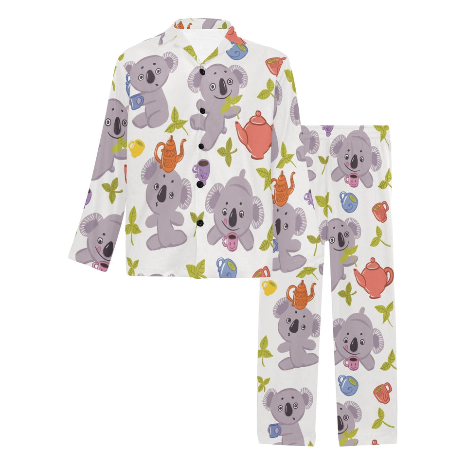 Cute koalas teapots tea Men's Long Pajama Set